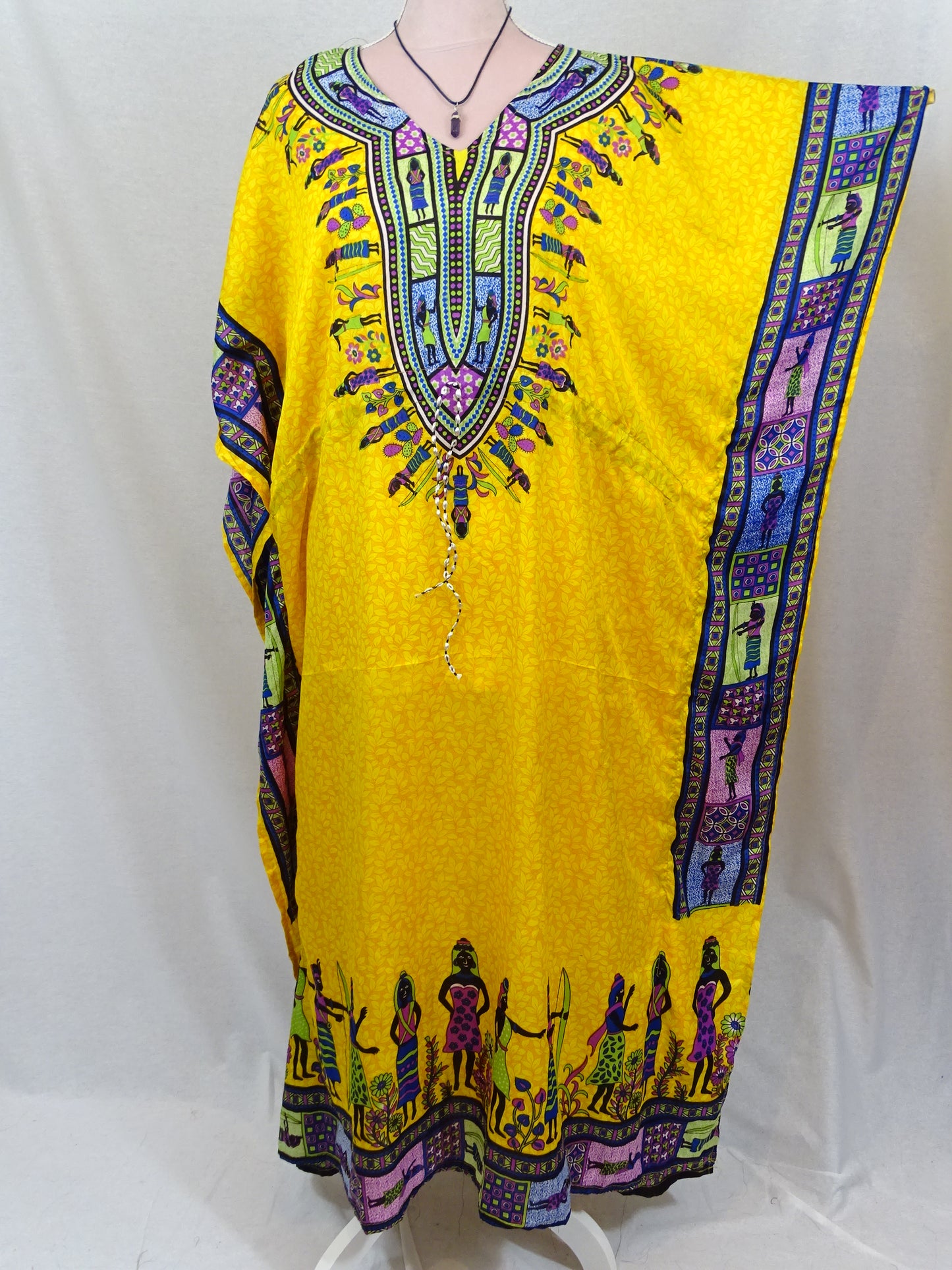 Kaftan Beach Cover Up - Yellow Print