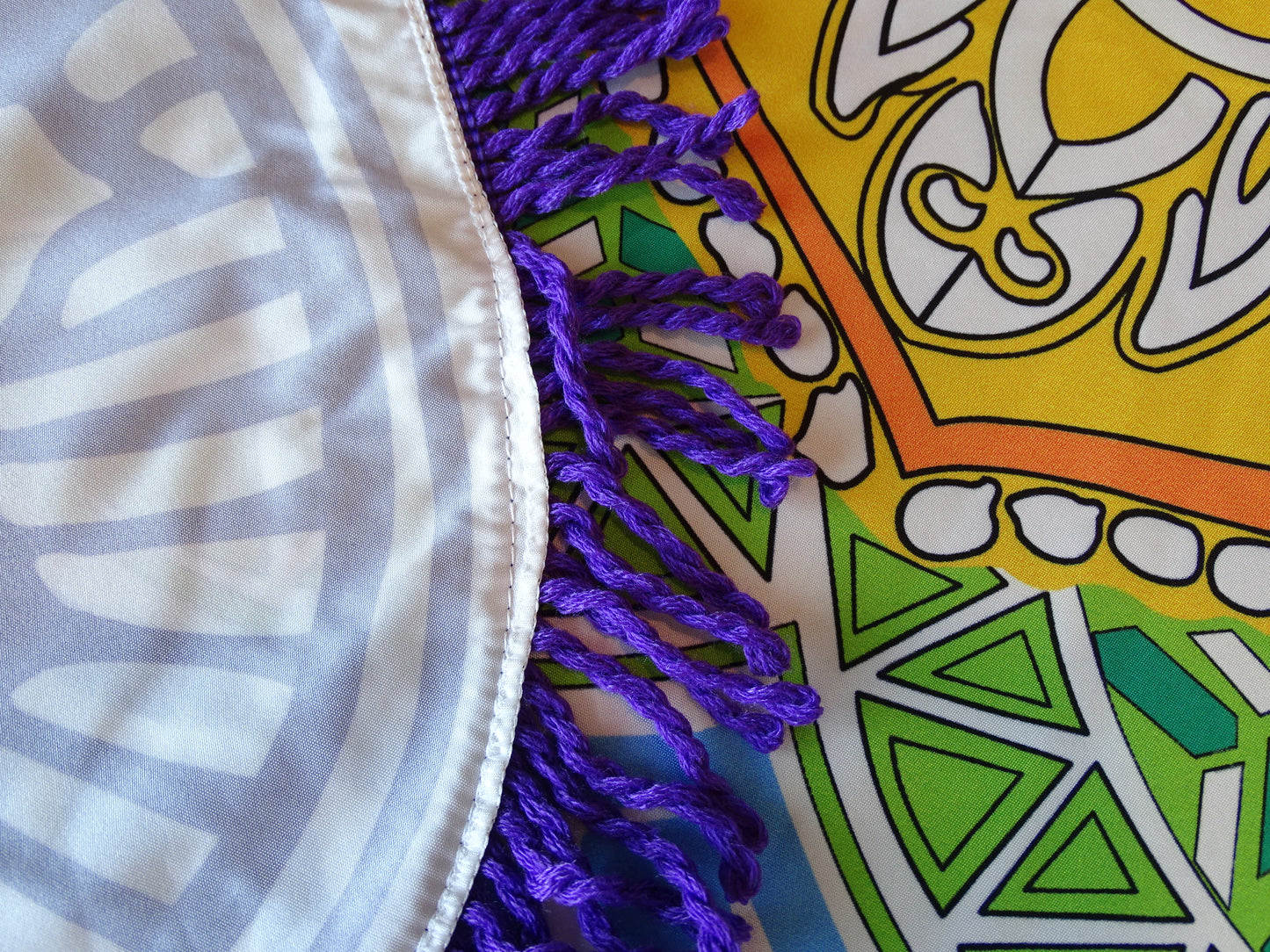 Round Mandala Beach Throw - Purple