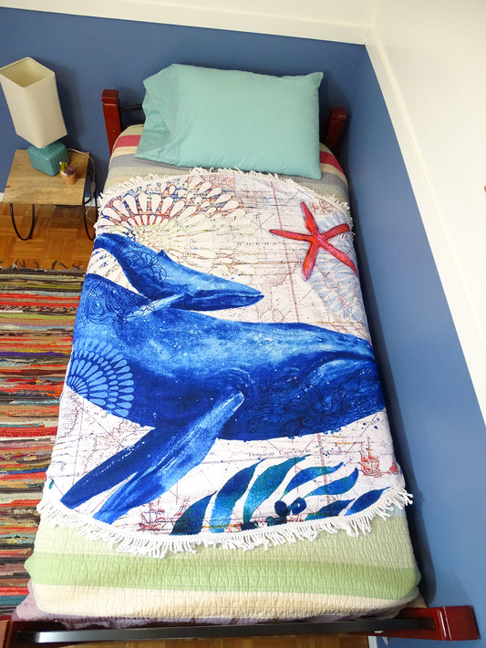 Round Beach Towel - Whale