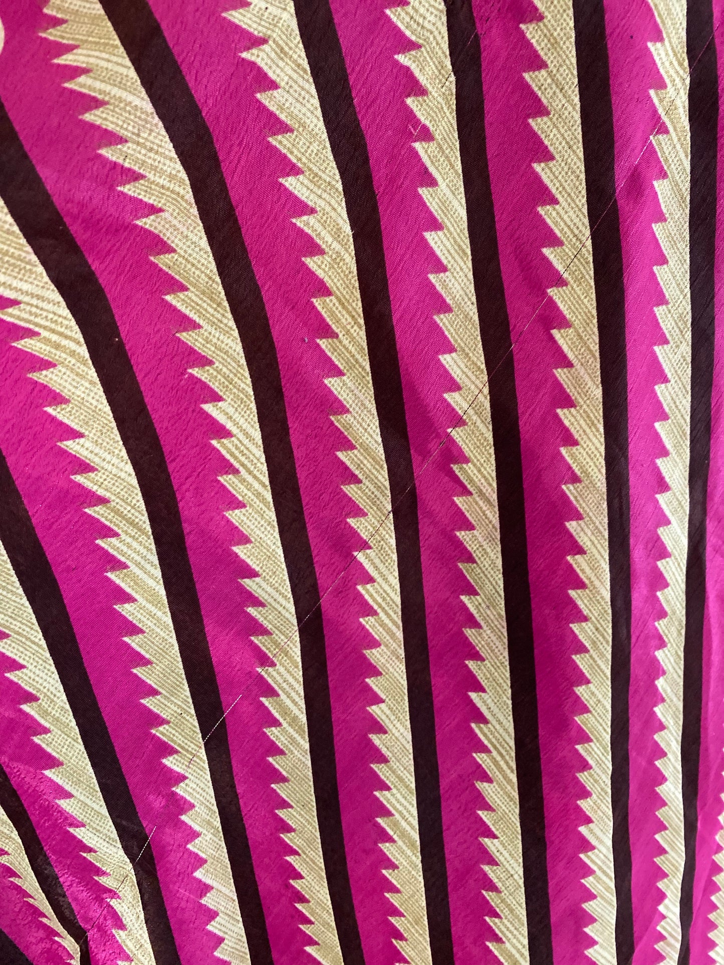 Trees and Stripes Sari Wrap Skirt - Ankle Length - Regular Size