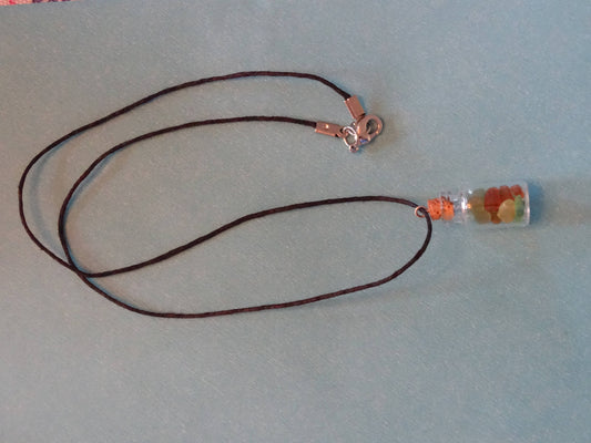 Sea glass bottle pendant
