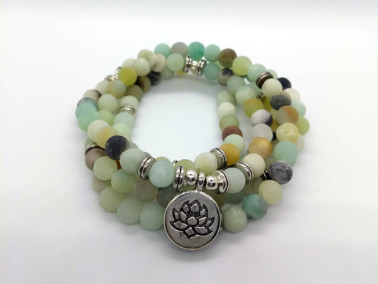Boho stone wrap bracelet - Lotus Flower