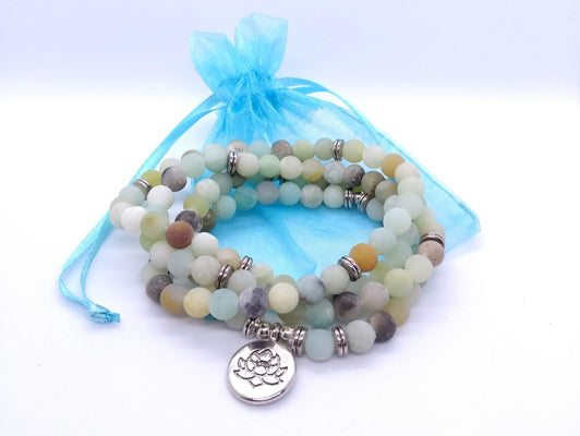 Boho stone wrap bracelet - Lotus Flower