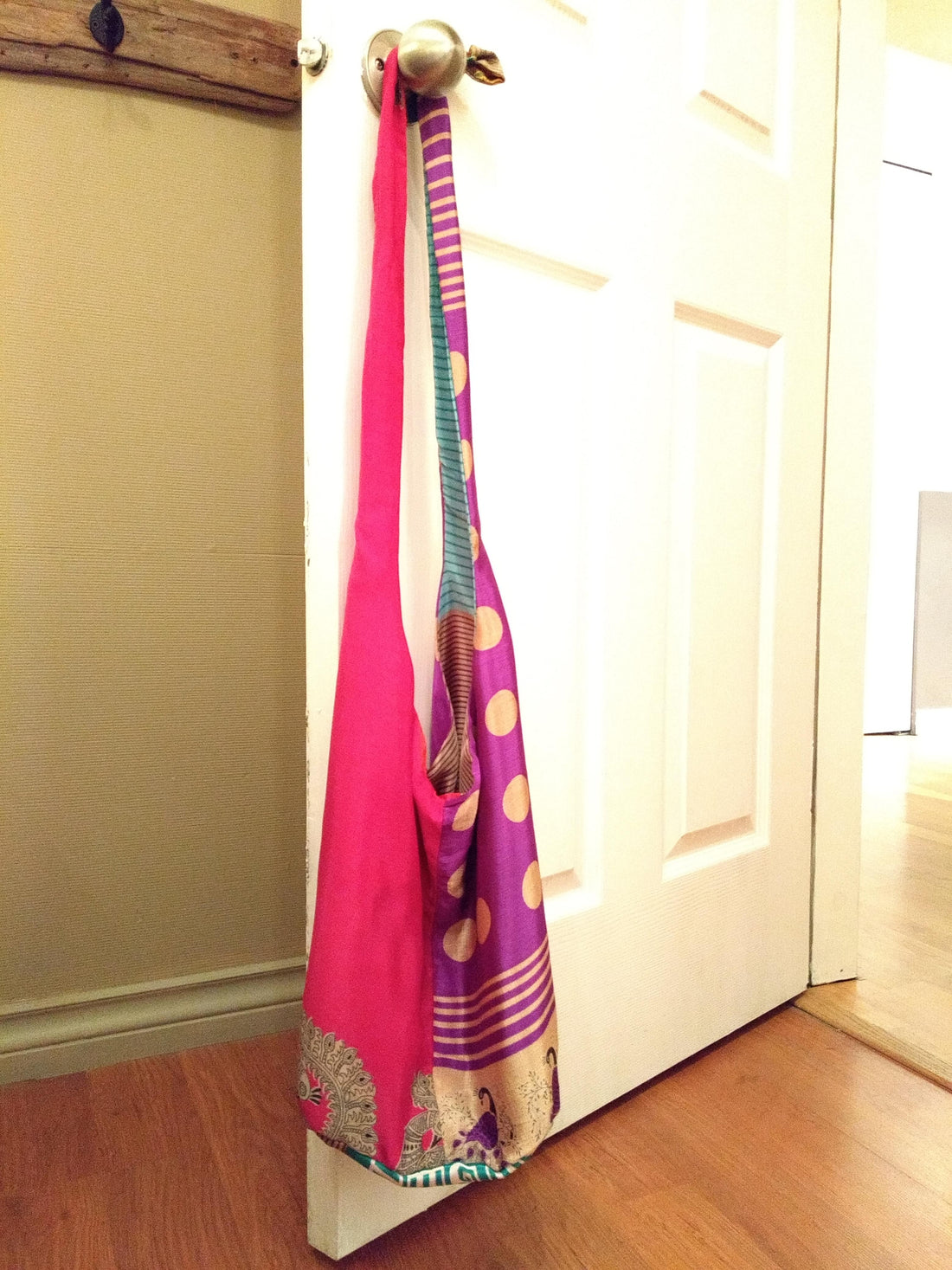 Boho Cross Body Bag Repurposed from Wrap Pants