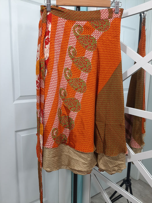 Memories of Fall Wrap Skirt - Calf Length - XL Size