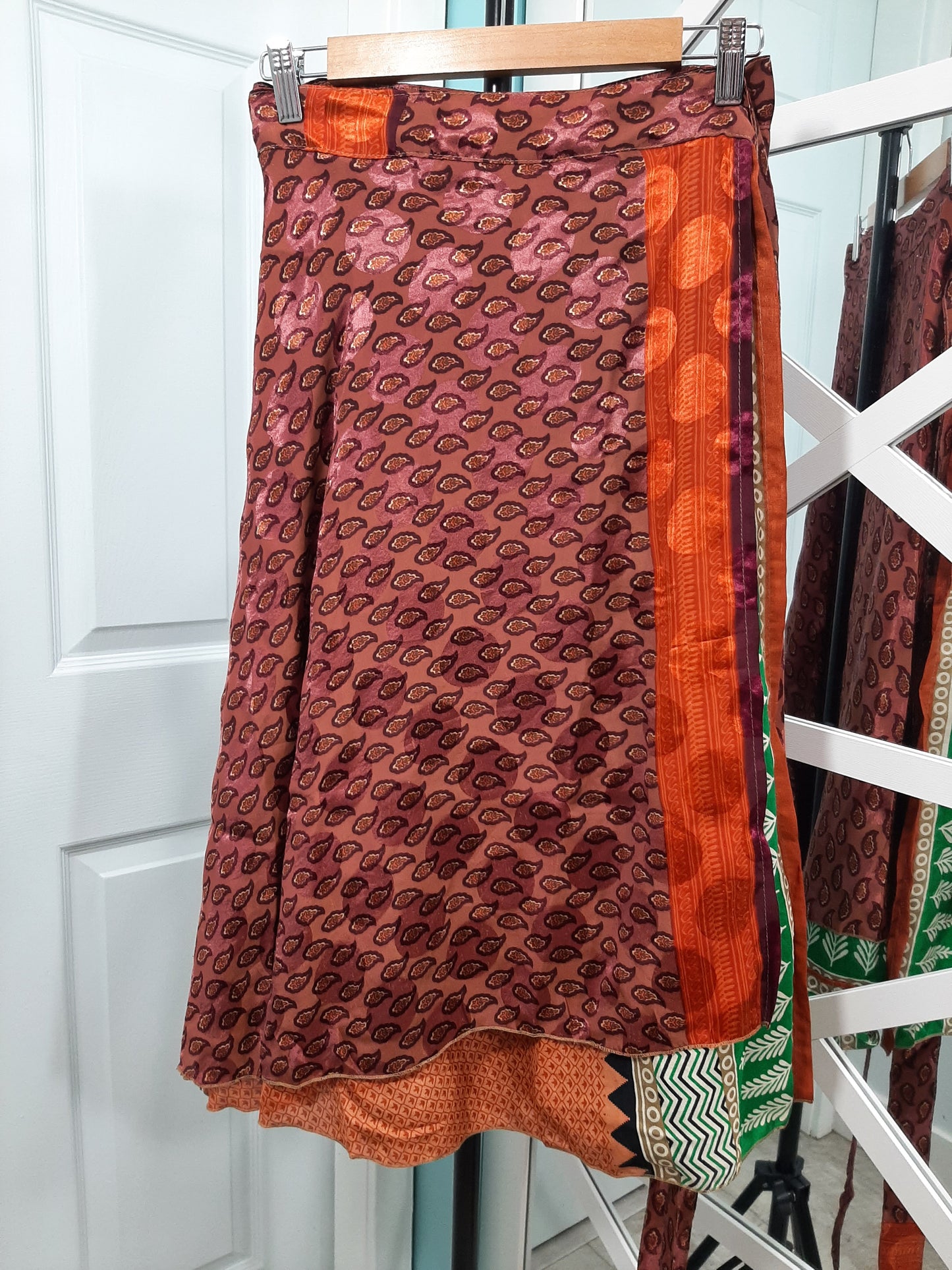 Autumn Afternoon Wrap Skirt - Calf Length - XL Size