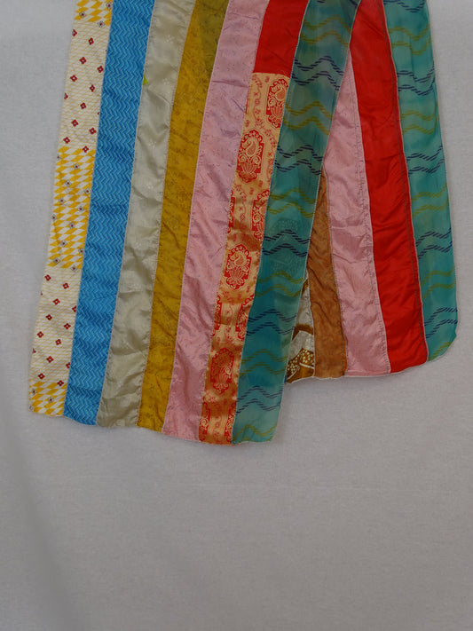 Recycled Sari Scarf - Rainbow Patchwork