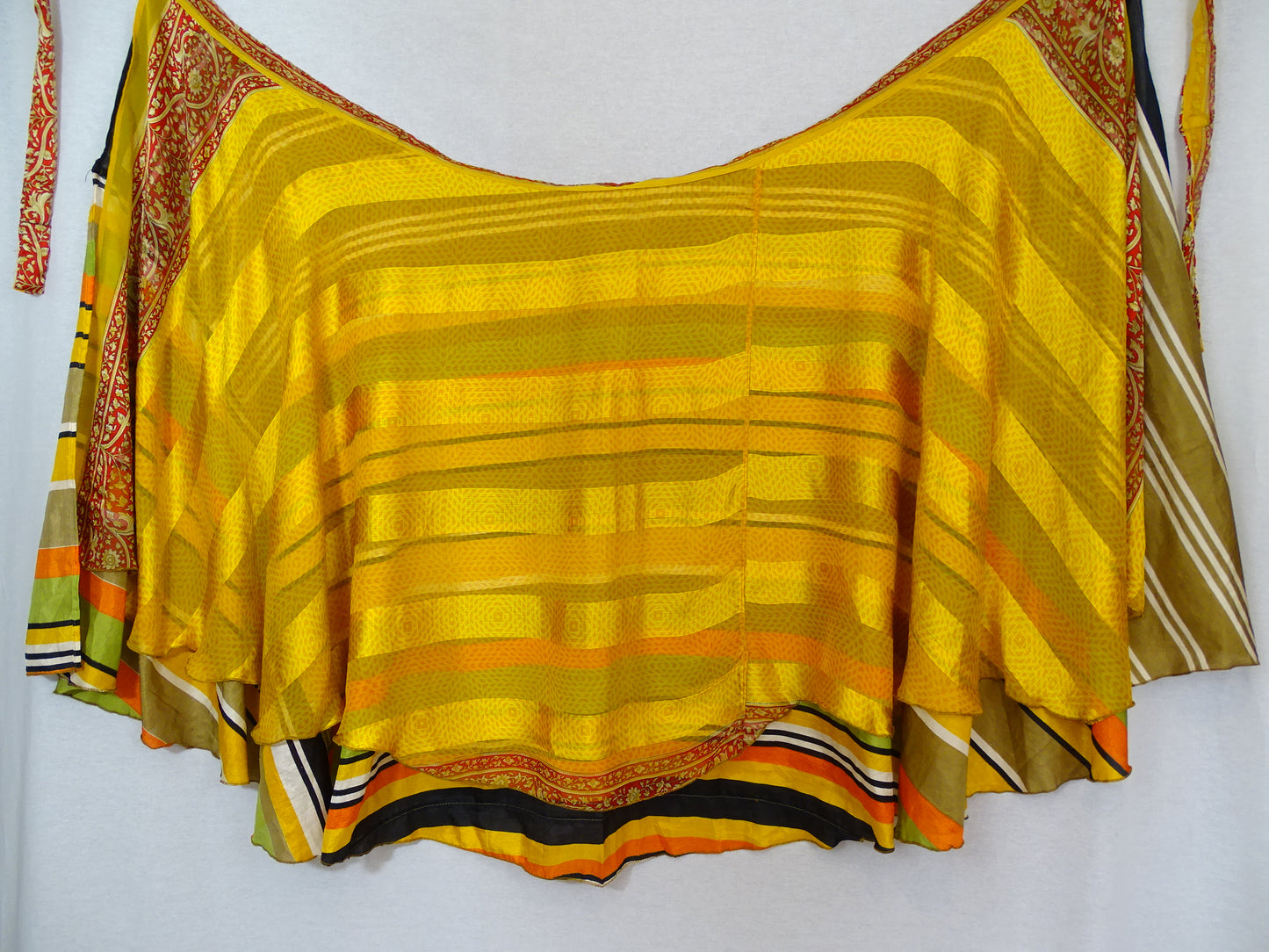 Stripes Sari Wrap Skirt - Ankle Length - Regular Size