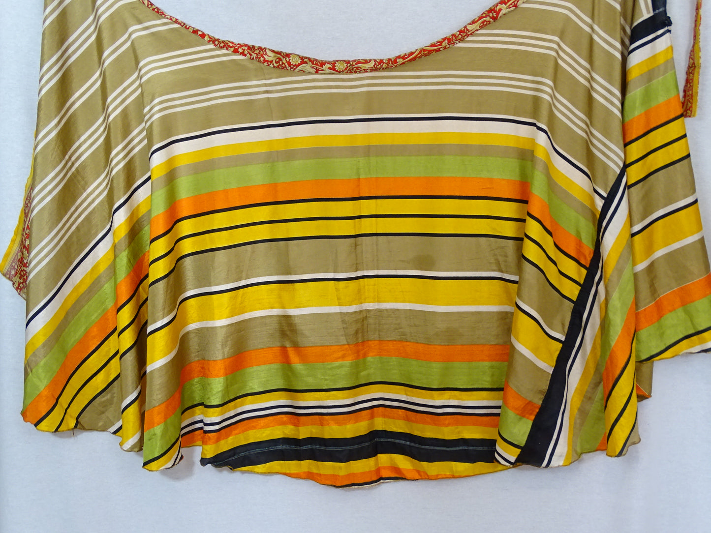 Stripes Sari Wrap Skirt - Ankle Length - Regular Size