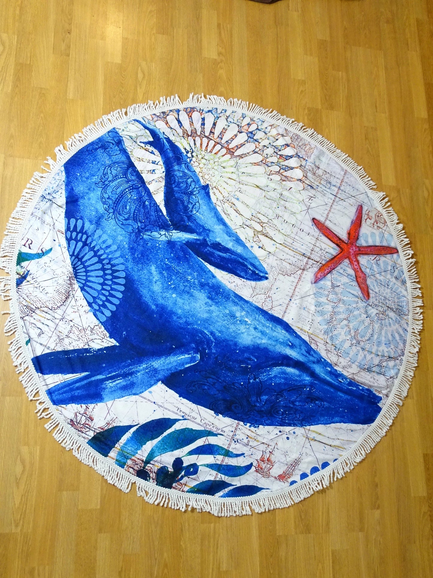 Round Beach Towel - Whale