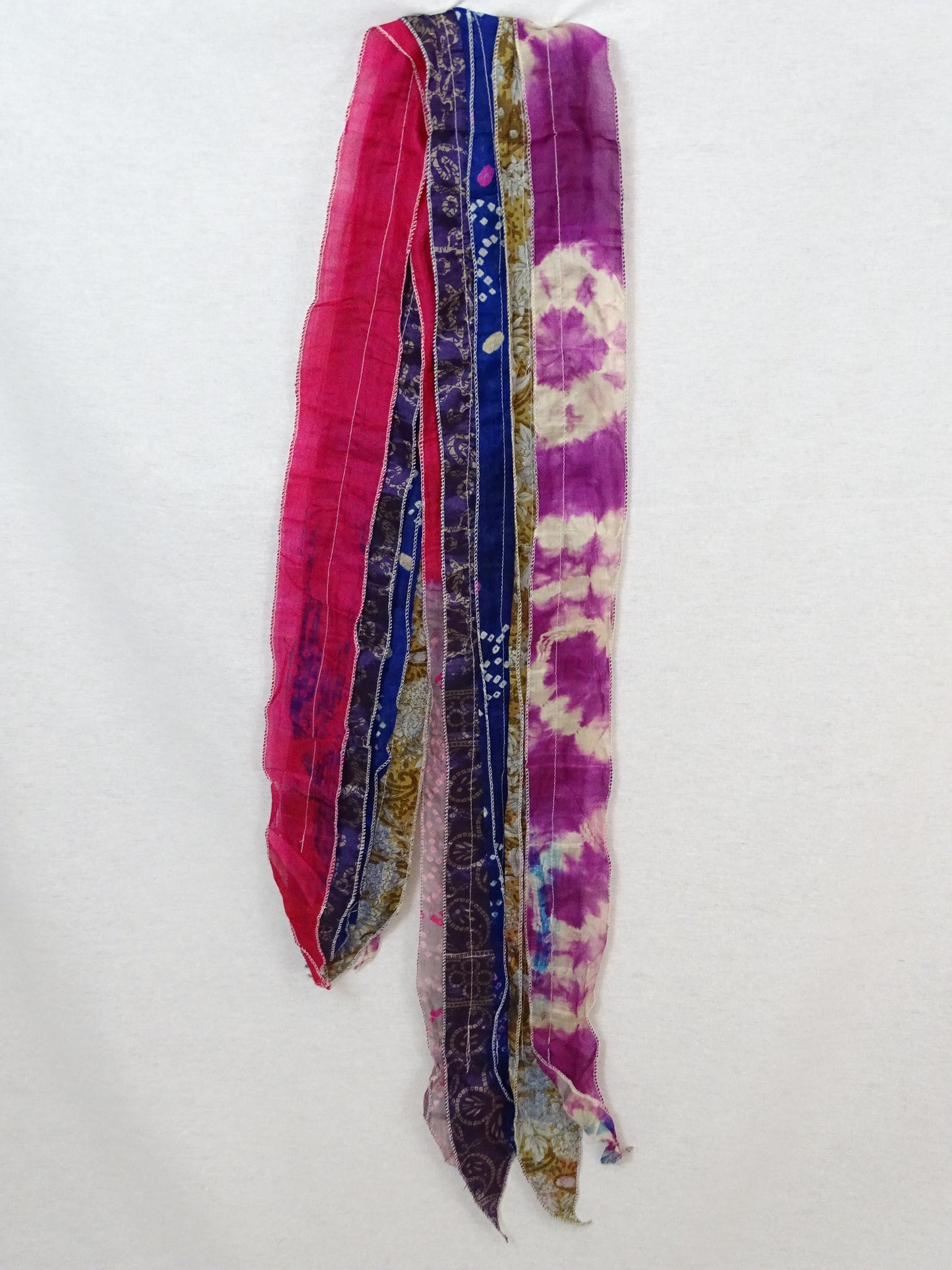 Recycled Sari - Neck Tie Scarf - Tye Dye Heaven