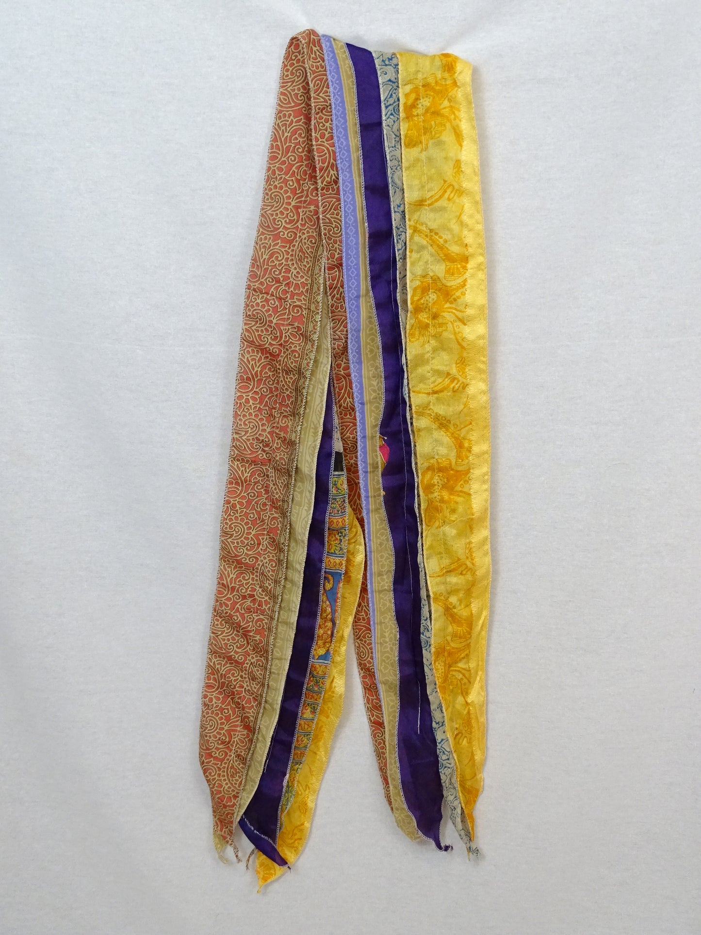 Recycled Sari - Neck Tie Scarf - Royal Ruins