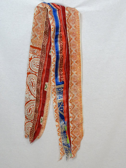 Recycled Sari - Neck Tie Scarf - Road less traveled