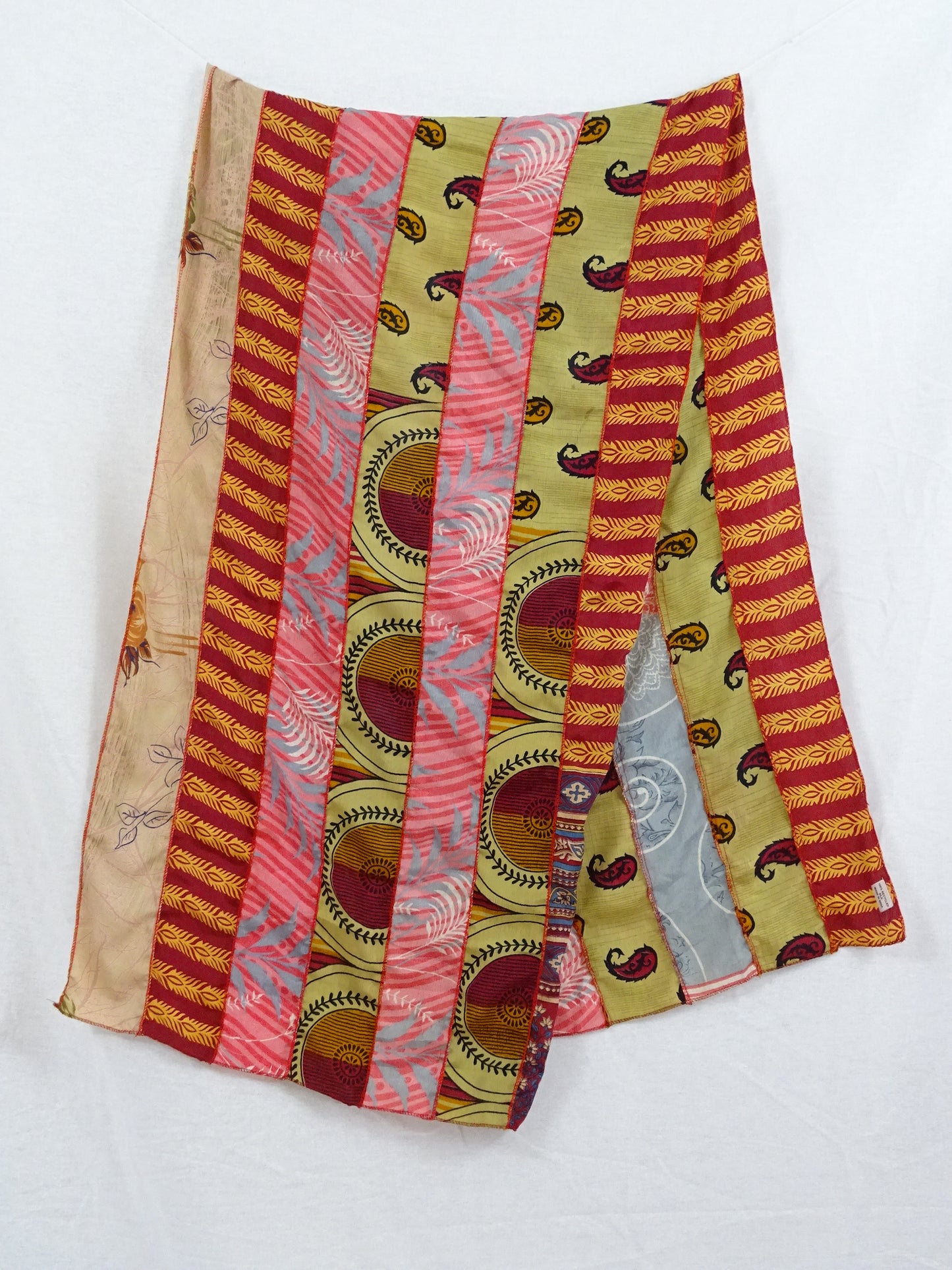 Recycled Sari Scarf - Sunset Sea Patchwork