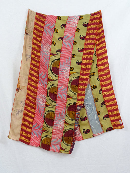 Recycled Sari Scarf - Sunset Sea Patchwork
