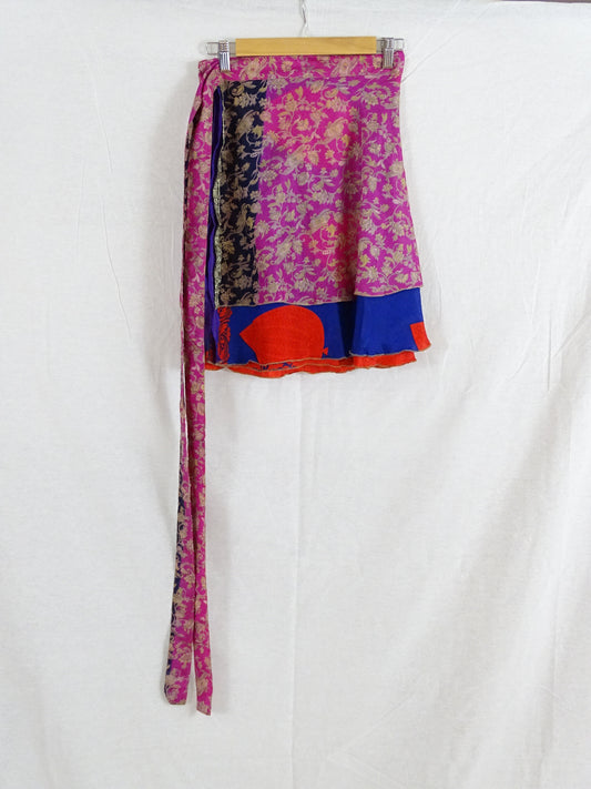 Hot and Cold Mini Sari Wrap Skirt - XL Size