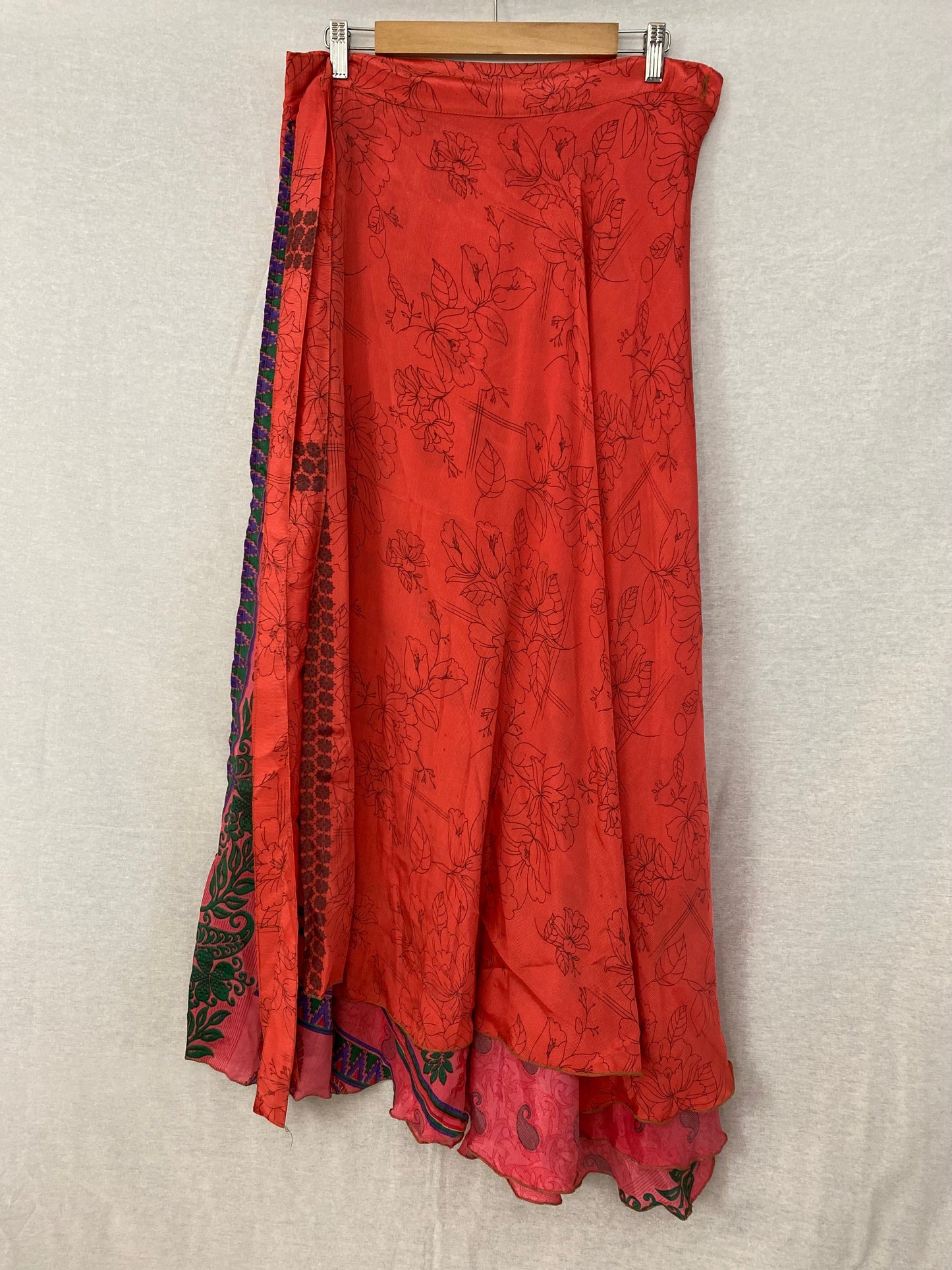 Bold and Beautiful Sari Wrap Skirt - Ankle Length - Goddess Size