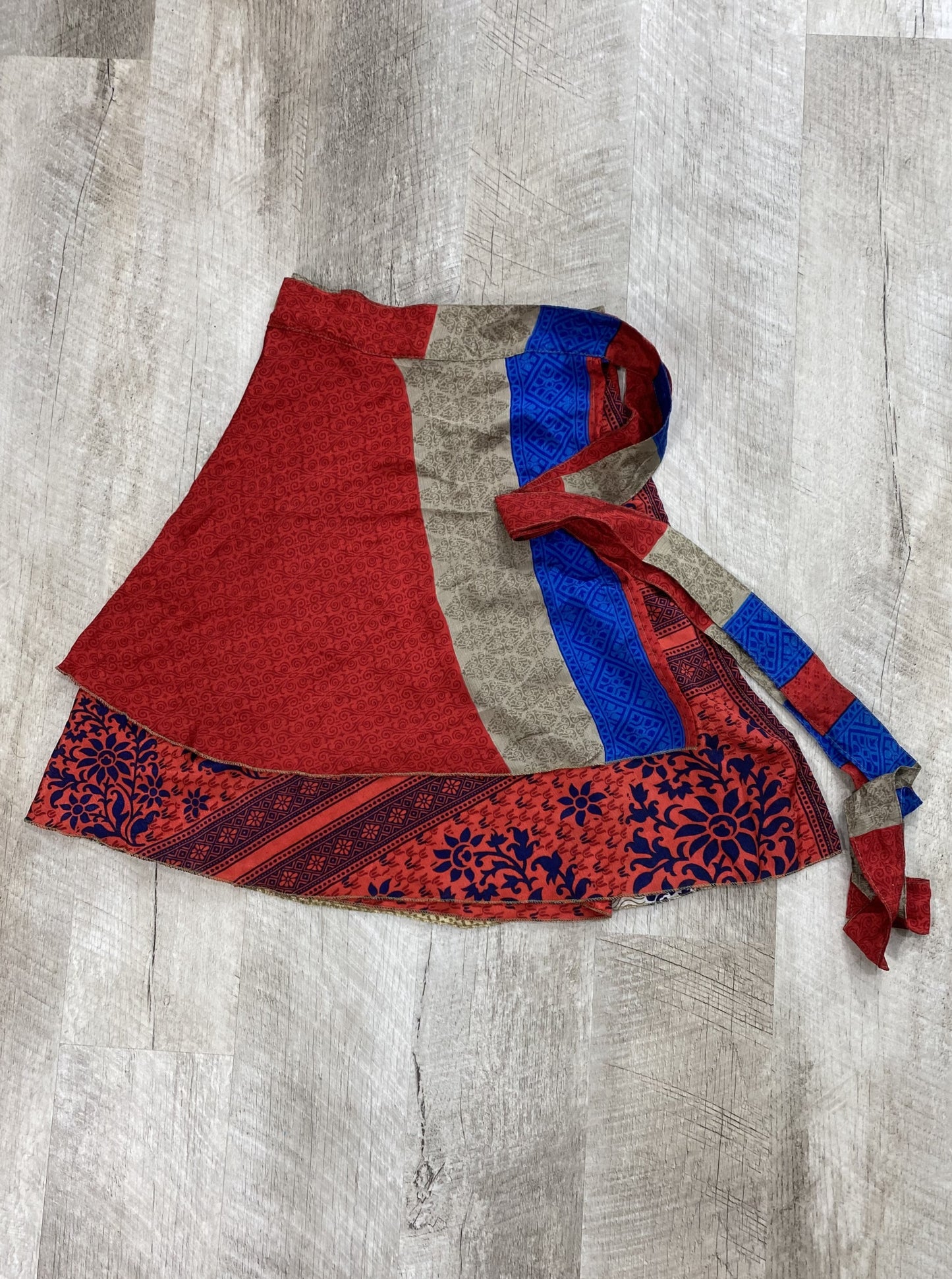 Paint the Town Red Mini Sari Wrap Skirt - Regular Size