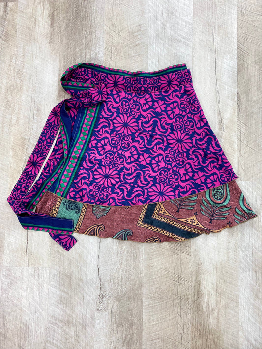 Tangled Mini Sari Wrap Skirt - XL Size