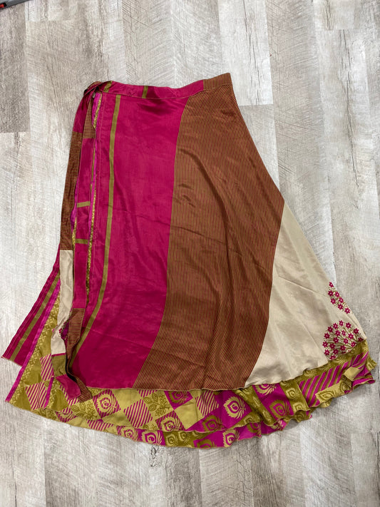 Pink Floral Tree Wrap Skirt - Ankle Length - Goddess Size
