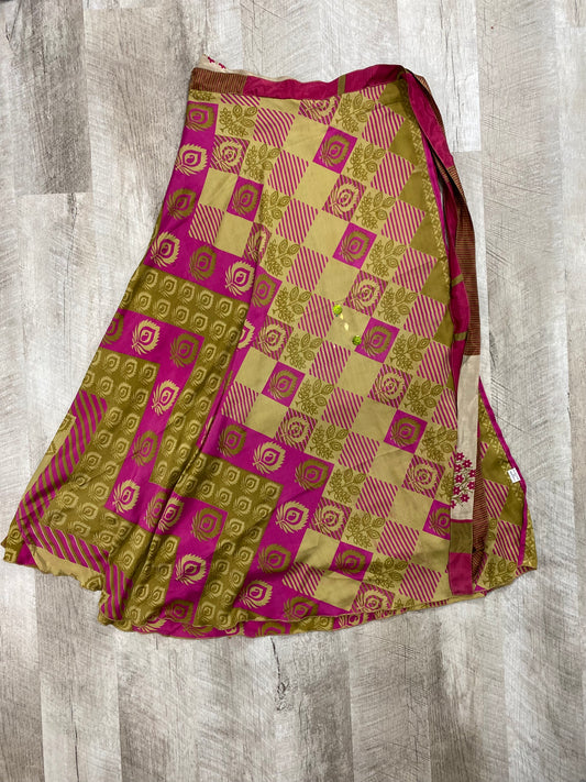 Pink Floral Tree Wrap Skirt - Ankle Length - Goddess Size