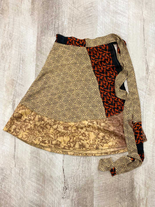 Barbed Wire Mini Sari Wrap Skirt - Regular Size