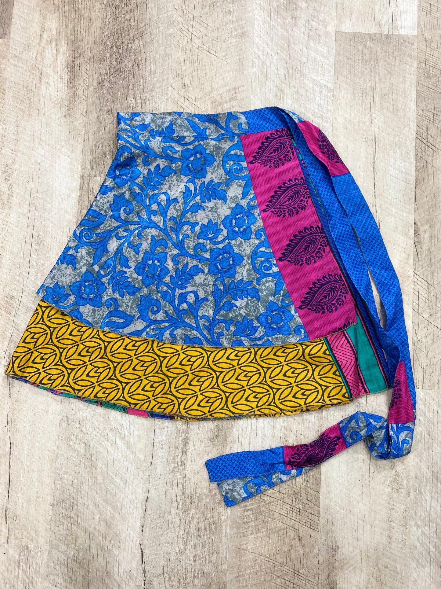 Colourful Mini Sari Wrap Skirt - Regular Size