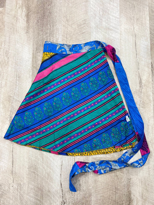 Colourful Mini Sari Wrap Skirt - Regular Size