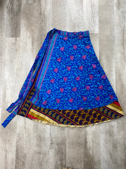 Floral Vines Wrap Skirt - Calf Length - XL Size