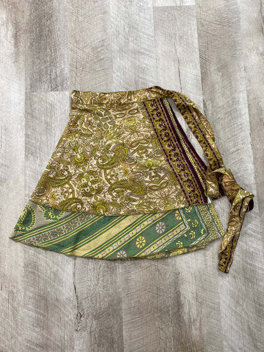 Green with Envy Mini Sari Wrap Skirt - Regular Size