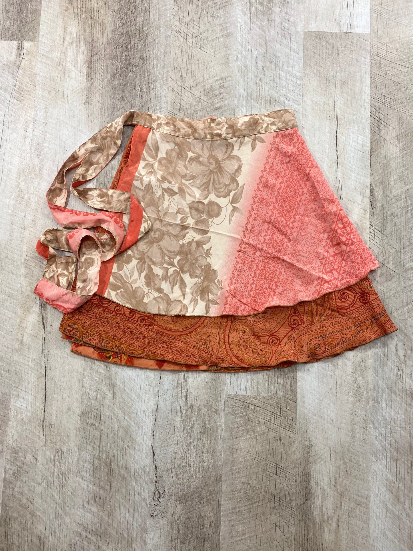 Paisley Tattoo Mini Sari Wrap Skirt - XL Size
