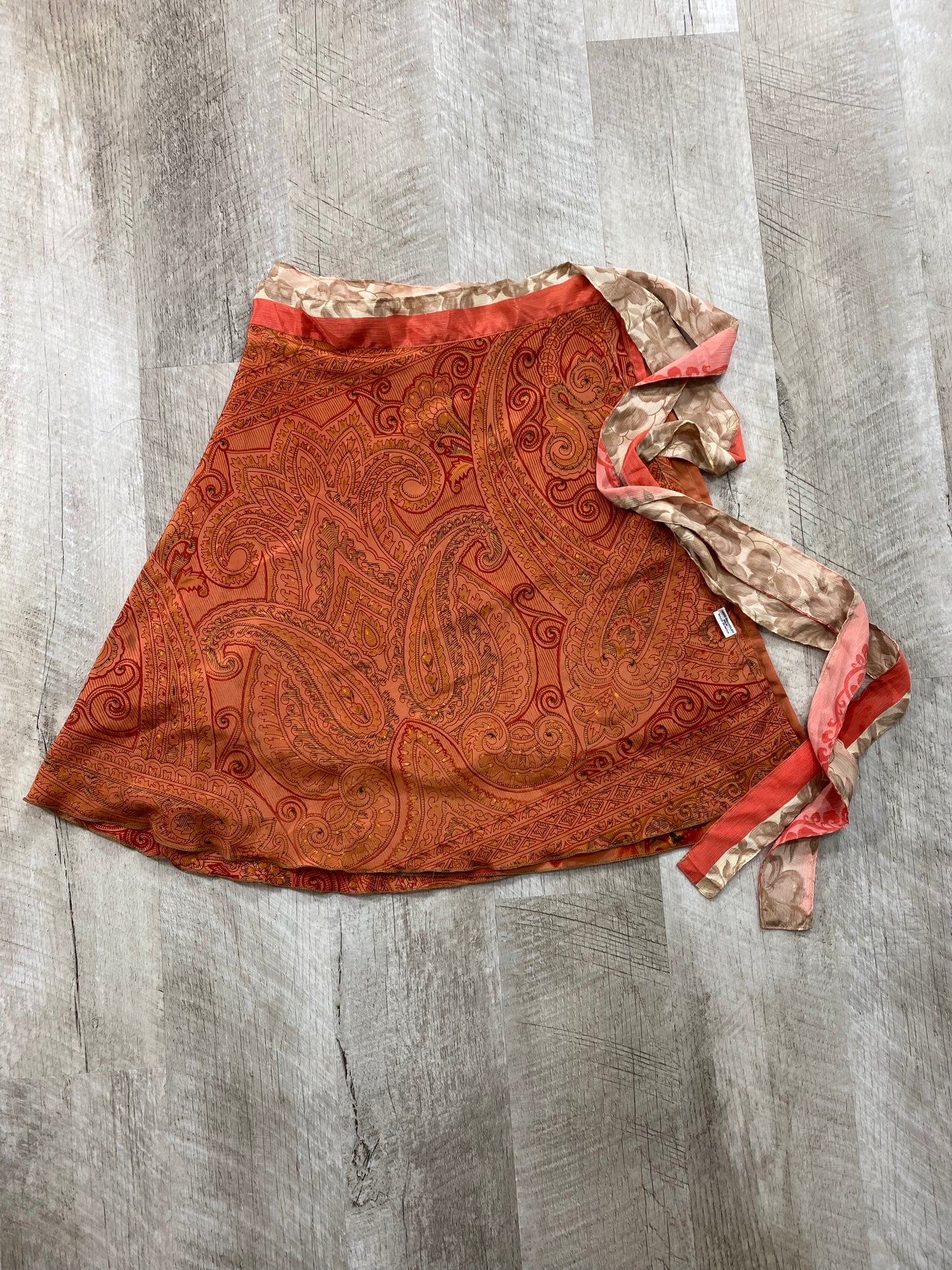Paisley Tattoo Mini Sari Wrap Skirt - XL Size