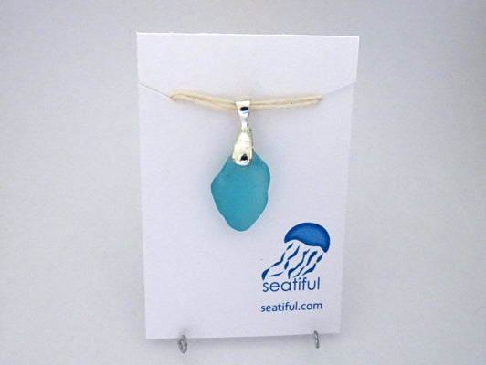 Blue Sea Glass Pendant