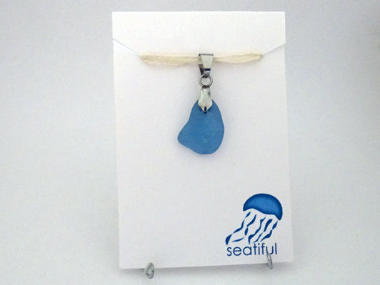 Blue Sea Glass Pendant