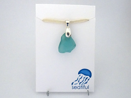 Blue Sea Glass Pendant