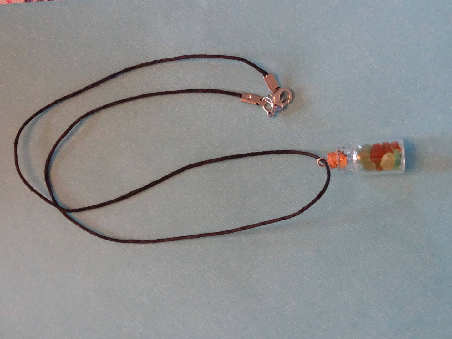 Sea glass bottle pendant