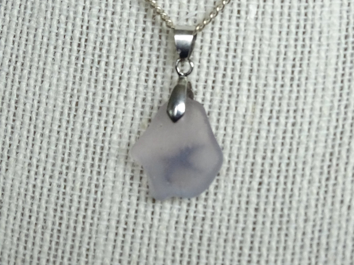 Sea glass bird pendant lavender