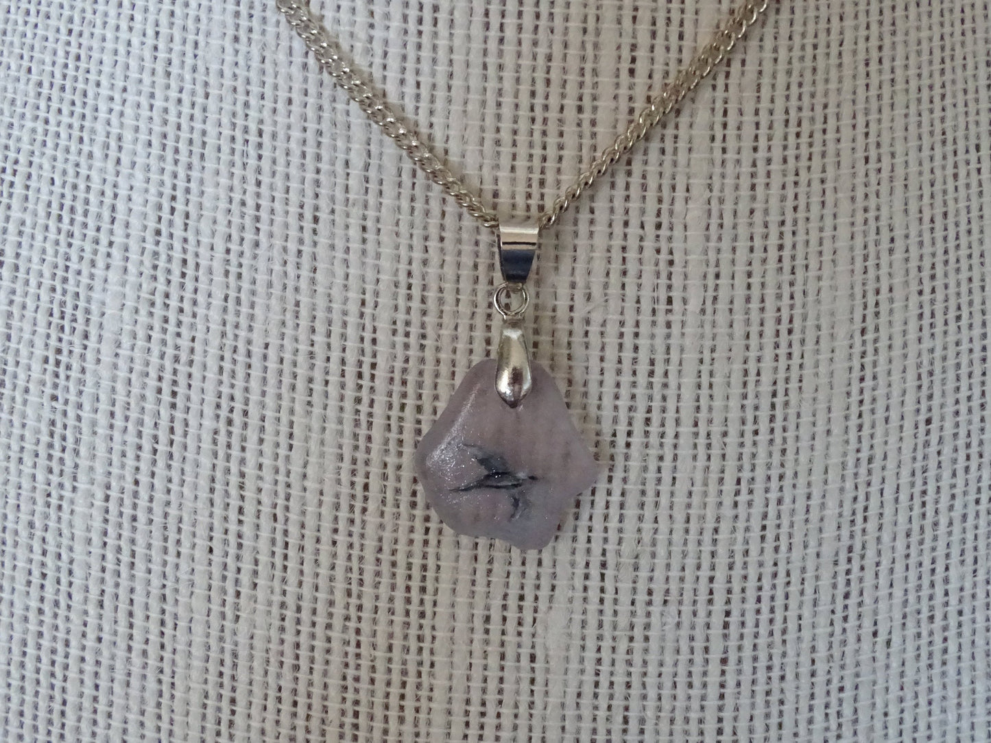 Sea glass bird pendant lavender