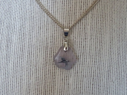 Sea glass bird pendant lavender