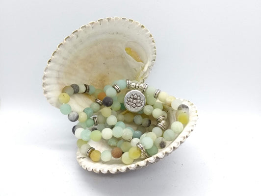 Boho stone wrap bracelet - Lotus Flower