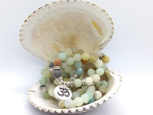 Boho stone wrap bracelet - Mala Tiger Eye